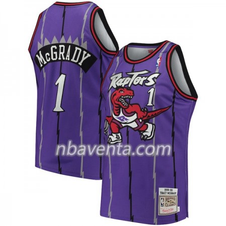 Camiseta Hombre Toronto Raptors Tracy McGrady 1 Hardwood Classics Violeta Swingman